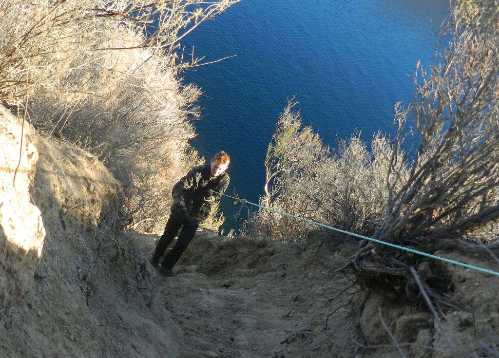 Steep trail at Castaic Lake